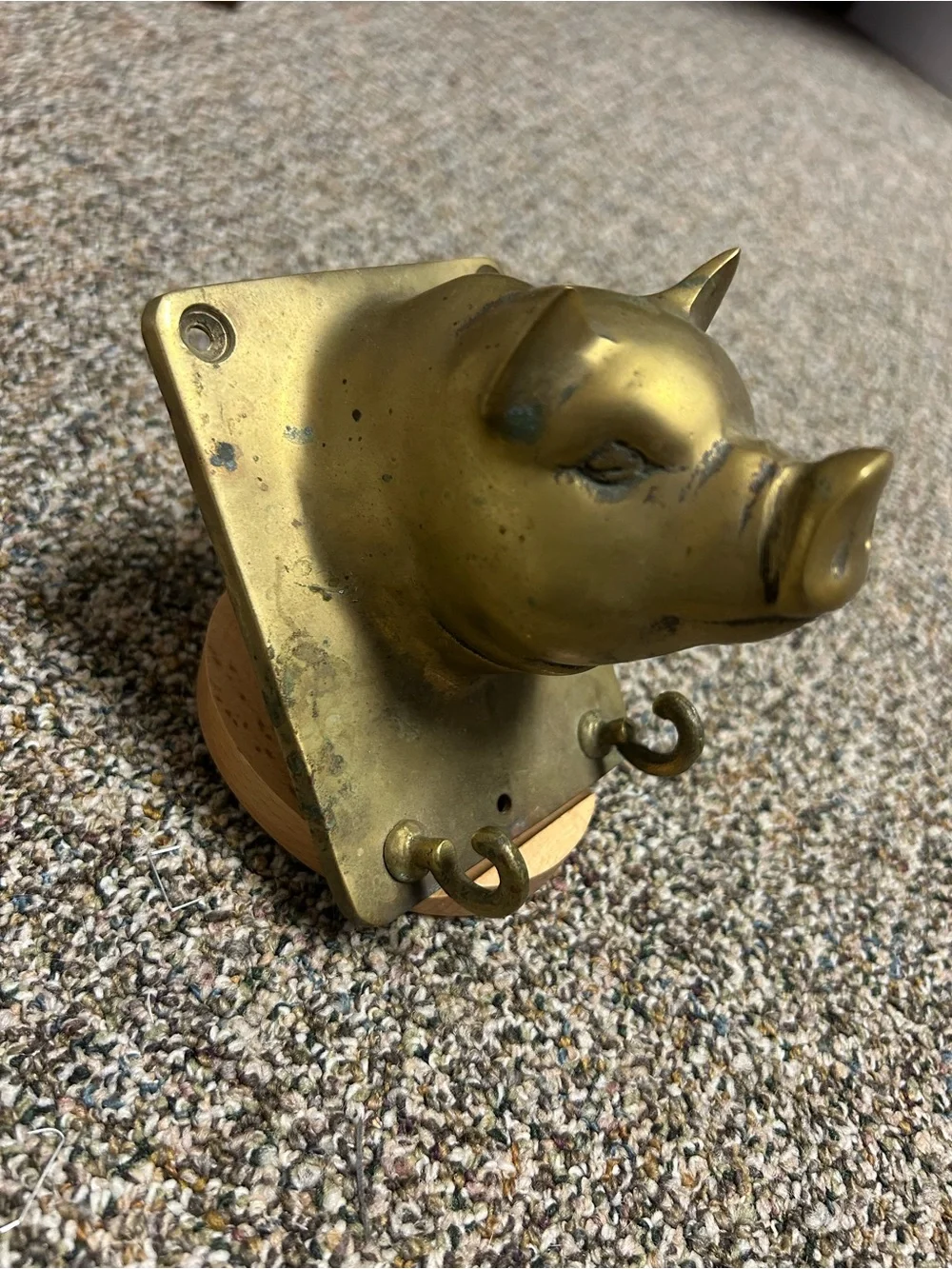 Brass Pig Head Wall Hook